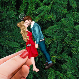 Personalized Gift For Couple Christmas Ornament Couple Kissing 013ACTI111124PA - Ornament - GoDuckee