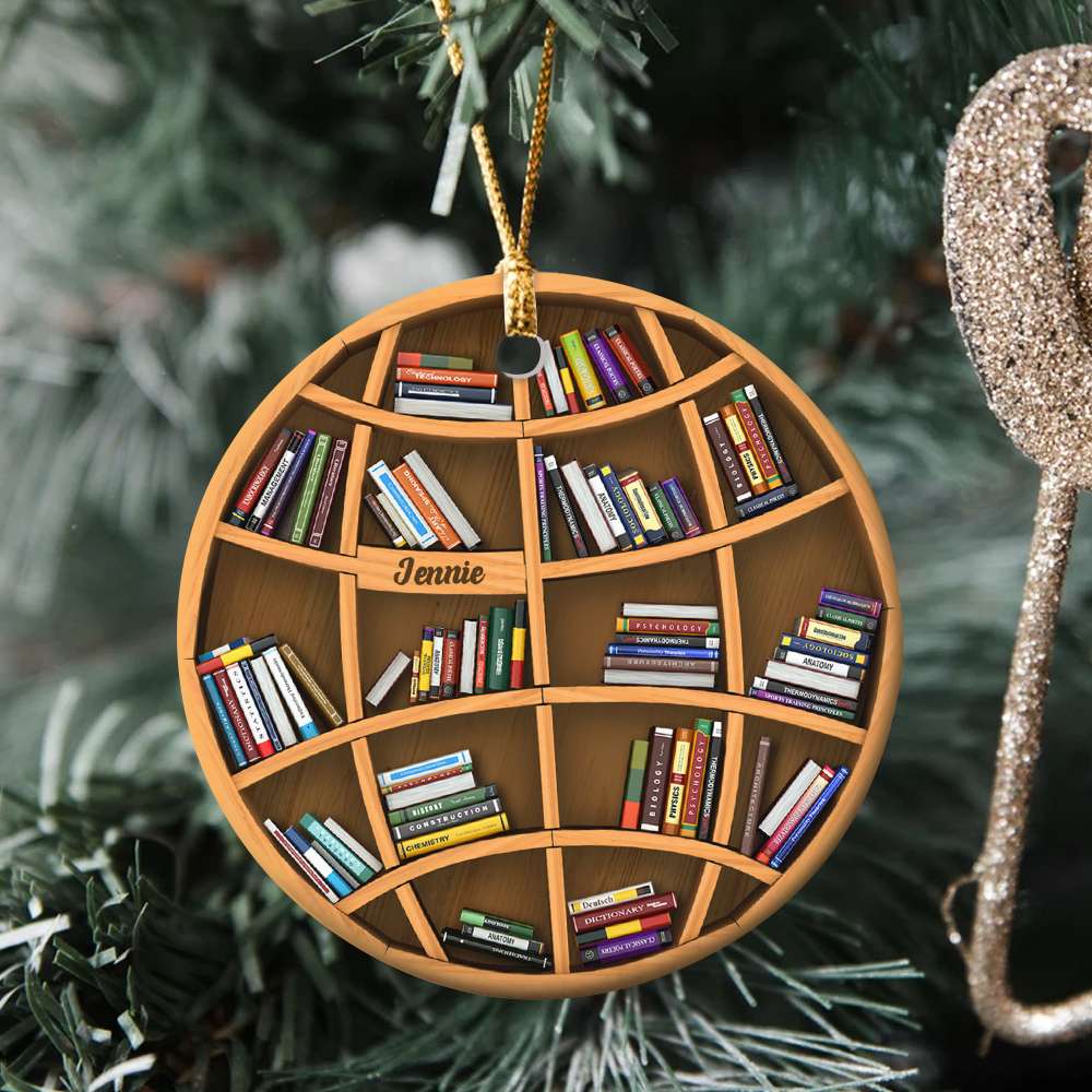 Bookshelves- Book Lovers, Personalized Ornament, Gifts For Book Lover - Ornament - GoDuckee