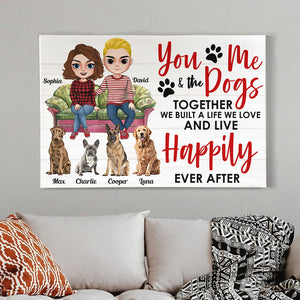 You, Me & The Dogs, Gift For Dog Lover, Personalized Poster, Couple Dog Canvas Print, Couple Gift 05NTDT301122HH - Poster & Canvas - GoDuckee