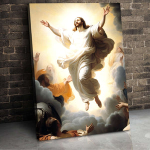 Jesus In The Sky Poster, Praying Jesus Canvas Print, Christian Wall Art - Poster & Canvas - GoDuckee