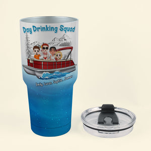 Here At The Lake We Don't Hide Crazy, Personalized Tumbler Cup, Gift For Pontoon Friends - Drinkware - GoDuckee