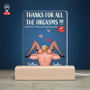 Thanks For All The Orgasms, Personalized Led Light, Funny Couple, Gifts For Couple - Led Night Light - GoDuckee