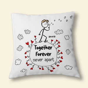 Together Forever Never Apart, Personalized Couple Square Pillow - Gift For Couple - Pillow - GoDuckee