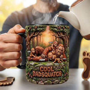 Lazy Chilling Sasquatch Dad Magic Mug, Personalized Gifts For Dads 03qhti070526 - Coffee Mug - GoDuckee