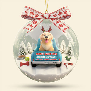 Cute Dog On The Car Ornament - Personalized Gifts For Dog Lovers 04tgti011025 - Ornament - GoDuckee