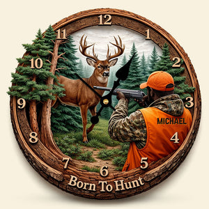 Hunting Lover Clock - Personalized Gifts For Hunter 1 Layer Acrylic Hanging Wall Clock 01HUTI231225 - Hanging Wall Clock - GoDuckee