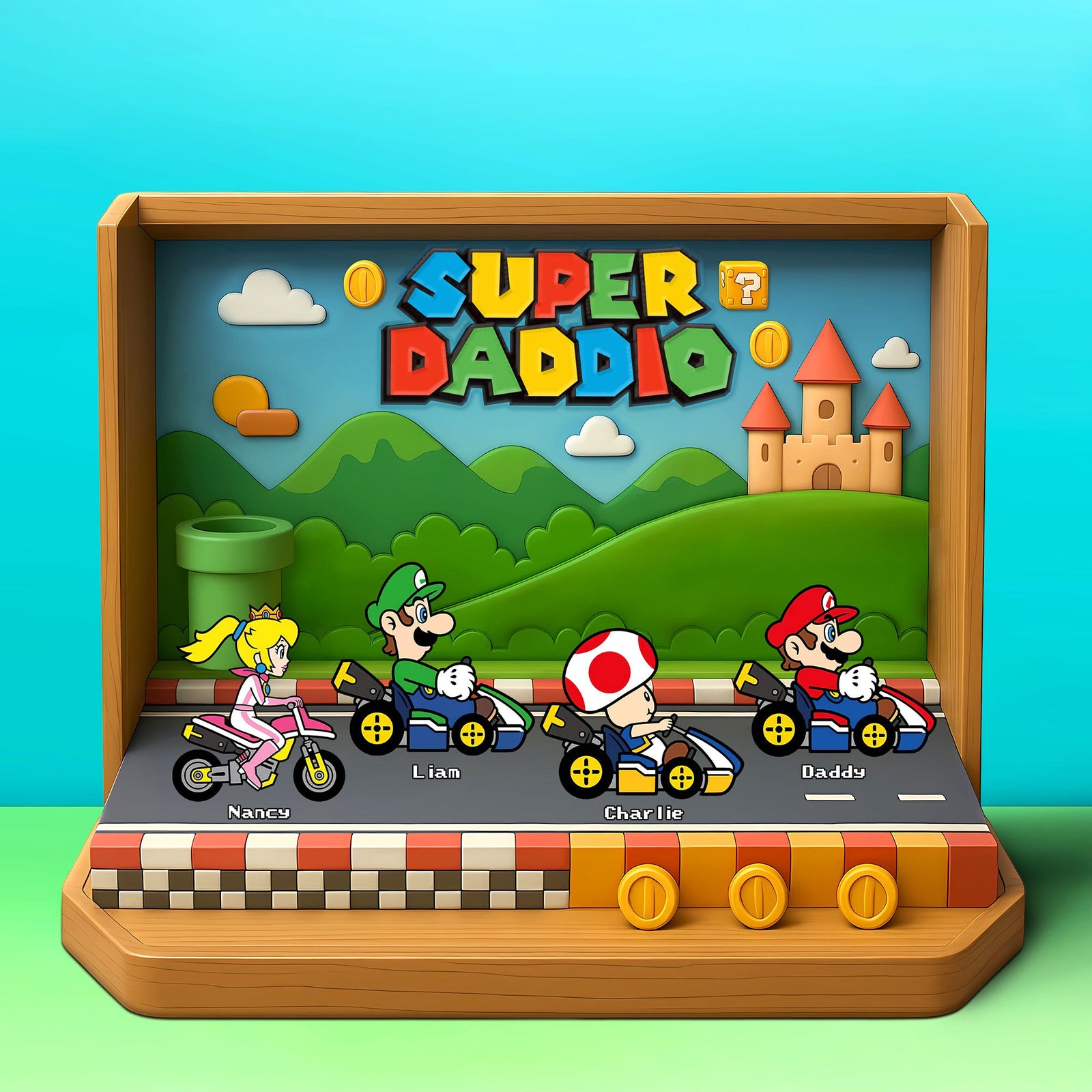 Personalized Gifts For Dad Acrylic Plaque Best Racing Dad 032NATI140425 - Shaped Plaques - GoDuckee