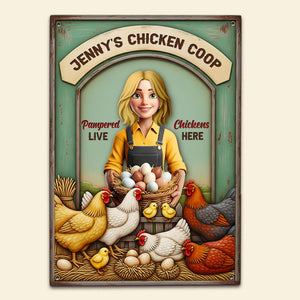 Farm Chicken Girl Metal Sign - Personalized Gifts For Farmers 02nati300625 - Metal Signs - GoDuckee