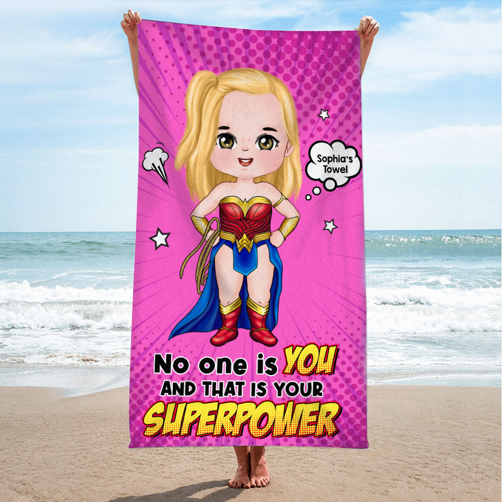 No One Is You, And That Is Your Superpower, Gift For Kids, Personalized Beach Towel, Kid Beach Towel 04PGTI110823PA - Beach Towel - GoDuckee