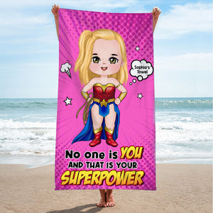 No One Is You, And That Is Your Superpower, Gift For Kids, Personalized Beach Towel, Kid Beach Towel 04PGTI110823PA - Beach Towel - GoDuckee