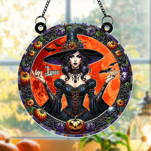 Personalized Round Shaped Home Decor Witch Sun Catcher 01HUTI210824 3D Halloween Wicked Witch - Ornament - GoDuckee