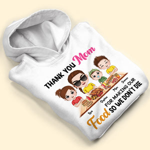 Thank You Mom, Gift For Mom, Personalized Shirt, Mom Making Food Shirt - Shirts - GoDuckee