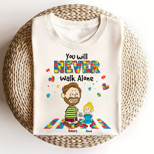 Personalized Gifts For Autism Awareness Shirt Cartoon Parent And Kids 02KATI190225HH - Shirts - GoDuckee