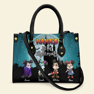 Personalized Gifts For Grandma Leather Bag, Horror Nightmare Grandkids 01NATI080824 - Leather Bag - GoDuckee