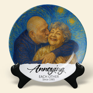 Happy Couple Round Plate - Custom Photo Gifts For Couple 02nati160725 - Ceramic Round Plate - GoDuckee
