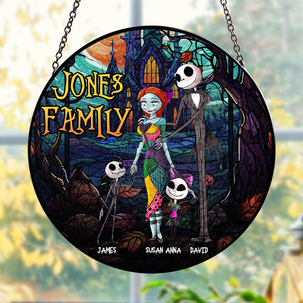 Personalized Gifts For Scary Family Suncatcher Ornament 06NATI220824 - Ornament - GoDuckee