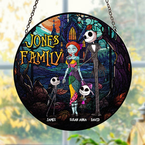 Personalized Gifts For Scary Family Suncatcher Ornament 06NATI220824 - Ornament - GoDuckee