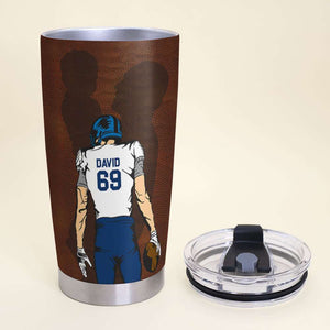 Football Dad Who Believed In Him First Personalized Tumbler, Father's Day Gift, Gift For Dad - Tumbler Cup - GoDuckee