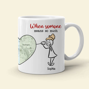 Distance Means So Little - Personalized Couple Mug Set - Gift For Couple - Coffee Mug - GoDuckee