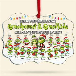 Personalized Gift For Grandparents Christmas Ornament Side By Side Or Miles Apart 01ACTI240924 - Ornament - GoDuckee