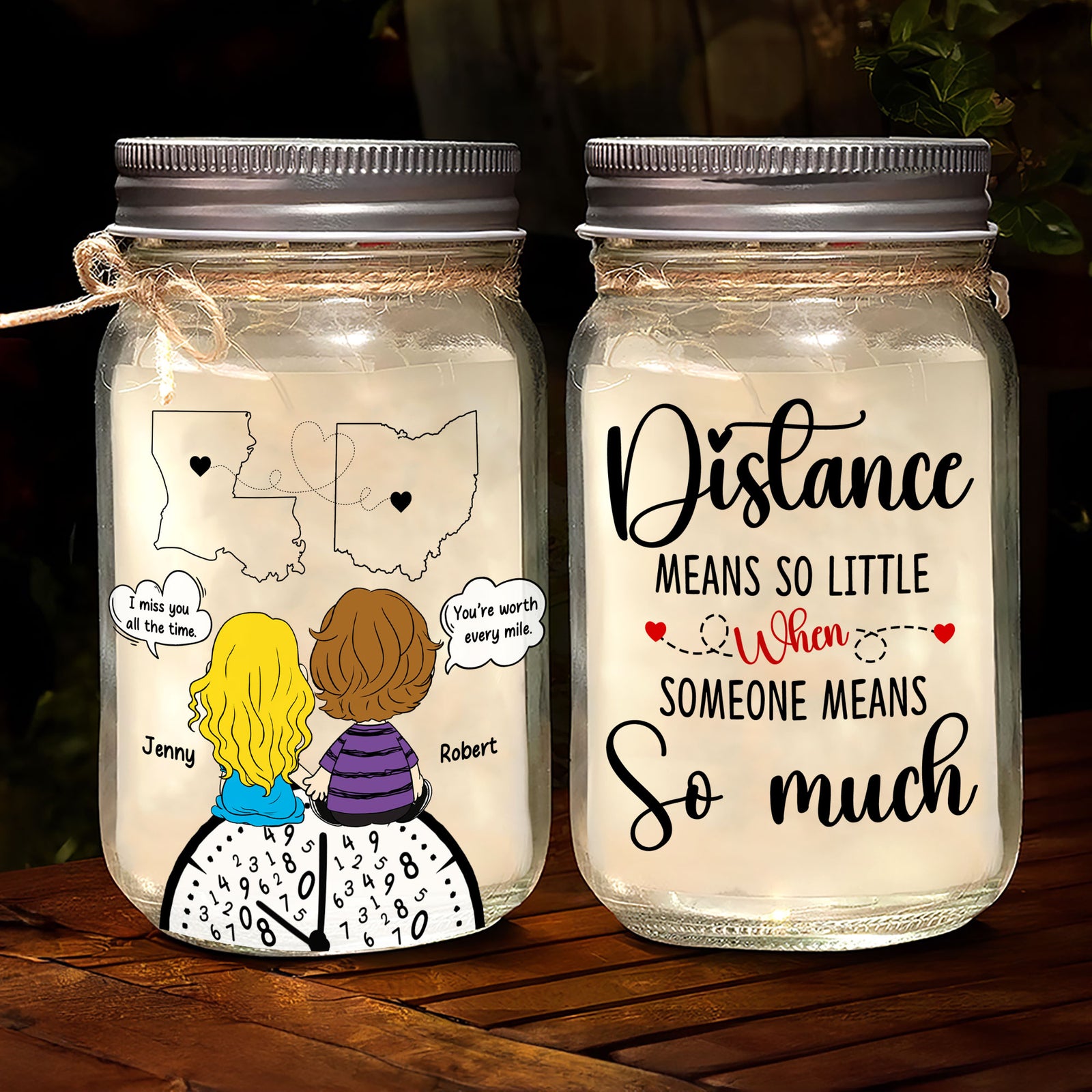 Custom Map Gifts For Couple Mason Jar Light 04toti040125hg - Drink Jar - GoDuckee