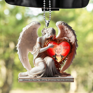 Custom Photo Gifts For Heaven Memorial Car Ornament, On Angels Wings 02tgti040225 - Ornament - GoDuckee
