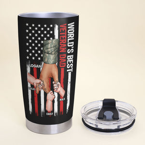 World's Best Veteran Dad, Personalized Tumbler, Gift For Veteran Dad, 05huti080523hh - Tumbler Cup - GoDuckee