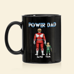 Power Dad Personalized Black Mug, Gift For Father's Day-5QHDT020523 - Coffee Mug - GoDuckee