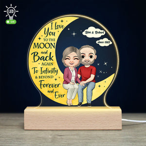 I Love You To The Moon And Back - Personalized Led Light - Gift For Couple - Led Night Light - GoDuckee