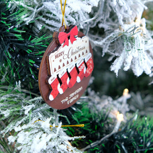 Merry Christmas - Christmas Socks, Personalized Family Layered Wooden Ornament - Ornament - GoDuckee