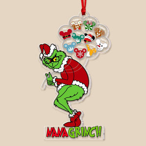 Gift For Family, Personalized Acrylic Ornament, Green Monster Balloon Family Ornament, Christmas Gift 03NATI160923 - Ornament - GoDuckee