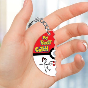 My Best Catch Personalized Couple Keychains-Gift For Couple - Keychains - GoDuckee