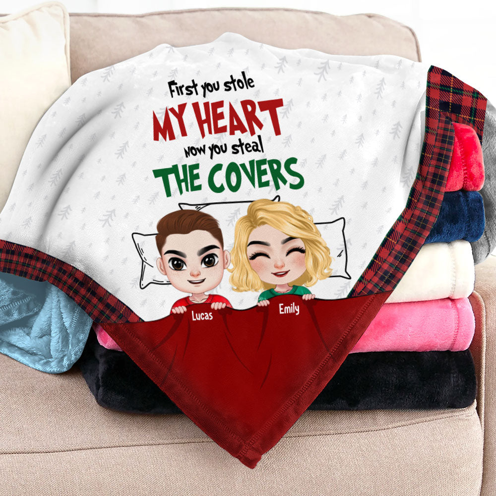 First You Stole My Heart, Now You Steal The Covers, Couple Gift, Personalized Blanket, Christmas Gift - Blanket - GoDuckee