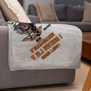 I Don't Snore, I Dream I'm A Motocycle, Gift For Motorcycle Lover, Personalized Blanket, Driving Motorcycle Man Blanket - Blanket - GoDuckee