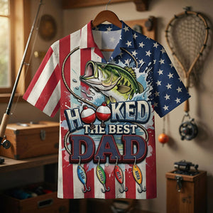 Hooked The Best Dad Hawaiian Shirt Personalized Gifts For Dad 03PATI150426 - Hawaiian Shirts - GoDuckee