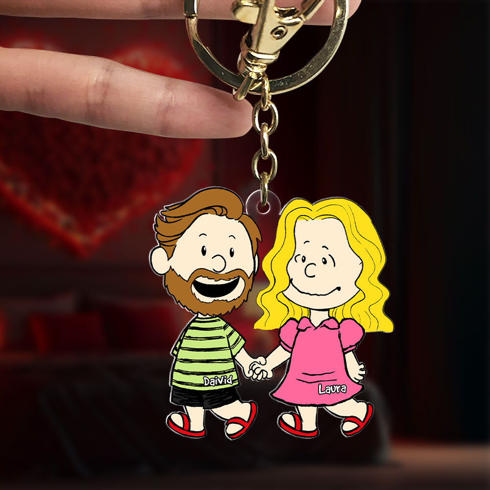 Personalized Gifts For Couple Keychain Holding Hands 04acti150125 - Keychains - GoDuckee