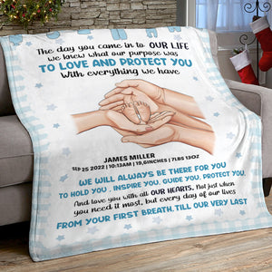 Love And Protect You Personalized Newborn Parents Blanket Gift For Kid - Blanket - GoDuckee