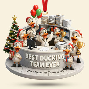 Fun Duck Office Worker Ornament - Personalized Gifts For Coworker 06QHTI241125 - Ornament - GoDuckee