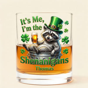 St Patrick's Day Raccoon Round Glass - Personalized Gifts For St Patrick's Day Glass 03HUTI201225 - Glass - GoDuckee