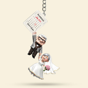 Old Wedding Couple Keychain - Personalized Gifts For Couple 01ohti270625 - Keychains - GoDuckee