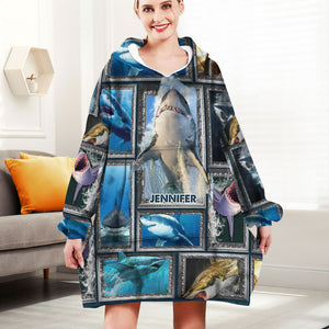 Personalized Gift For Shark Lover Oversized Hoodie 07ACTI211224 - AOP Products - GoDuckee
