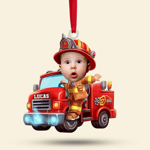 Custom Photo Gifts For Kid Firefighter Ornament 03ohti211124 - Ornament - GoDuckee