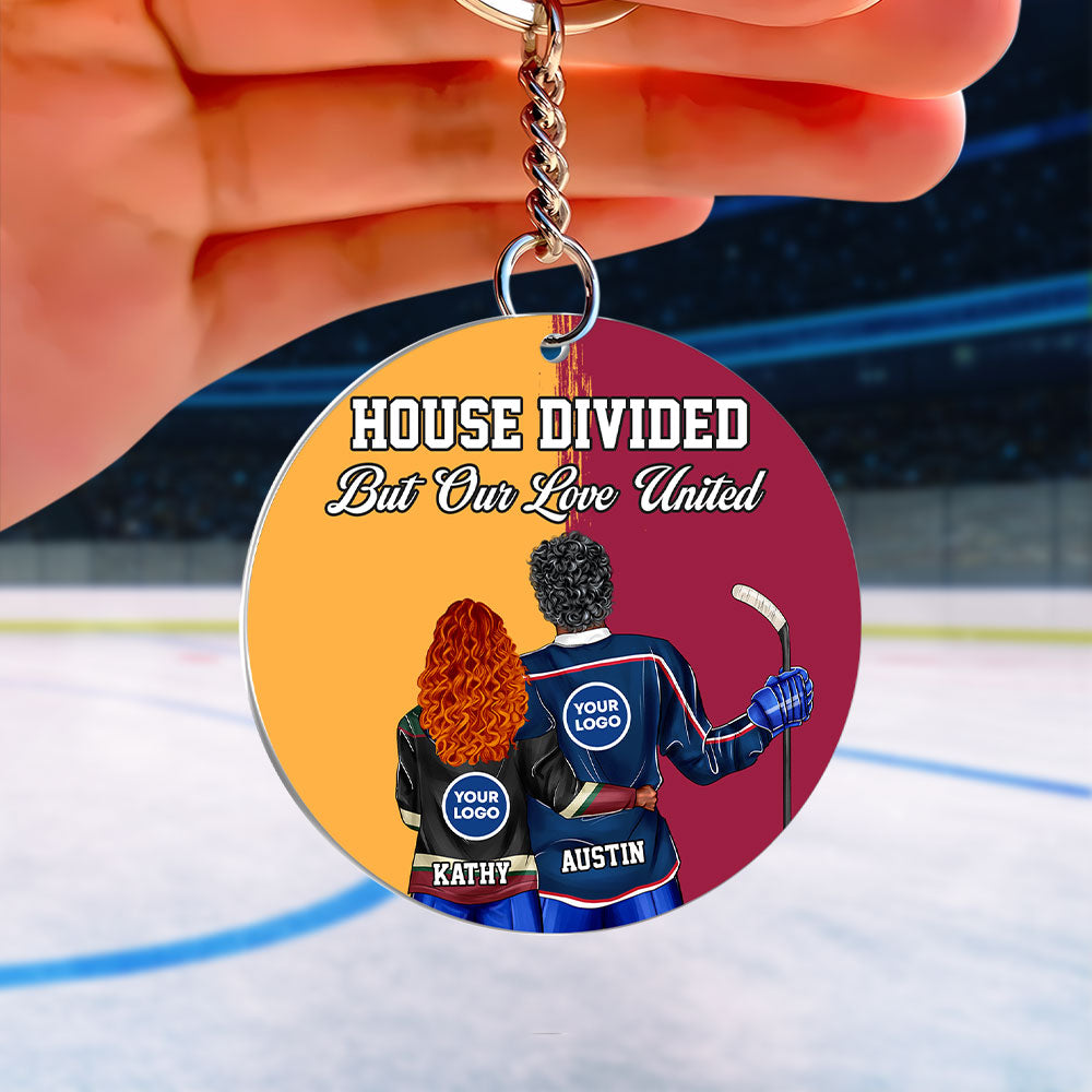 Personalized Gifts For Hockey Couple Keychain 04huti240125 - Keychains - GoDuckee