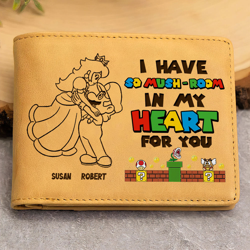 Personalized Gifts For Couple PU Leather Wallet, So Mush Room In My Heart 02tgti281224 - Leather Wallet - GoDuckee