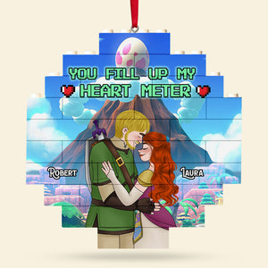 Personalized Gifts For Couple Buildable Ornament, You Fill Up My Heart Meter 05TGTI091124HG - Ornament - GoDuckee