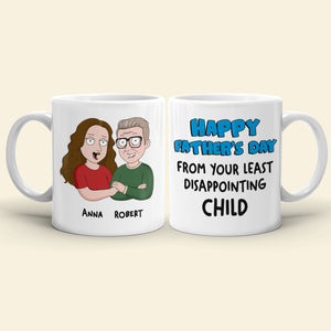 Happy Father's Day From Dad's Least Disappointing Child Personalized Coffee Mug - Coffee Mug - GoDuckee