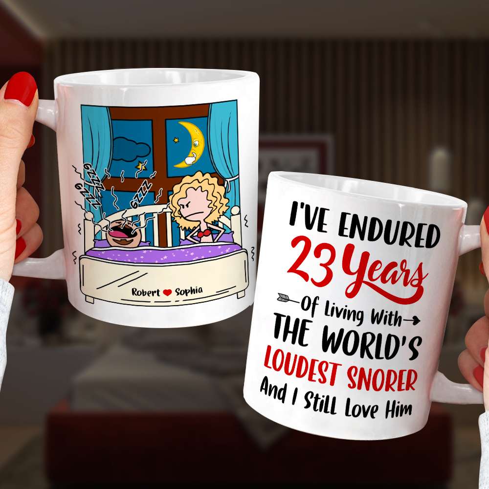 I've Endured Living With The World's Loudest Snorer, Couple Gift, Personalized Mug, Funny Couple Mug - Coffee Mug - GoDuckee