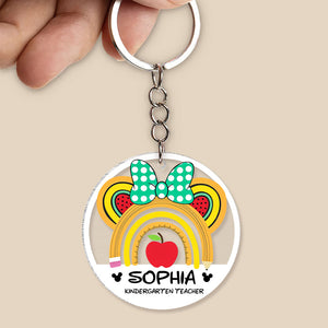 Personalized Teacher Keychain, Mouse Head Shape, Gift For Teacher - Keychains - GoDuckee