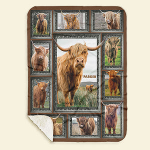 Highland Cow - Personalized Photos Collage Blanket 031qhti311224 - Blanket - GoDuckee
