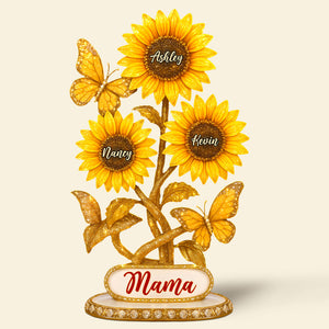 Personalized Gifts For Mom Plaque Sunflower Mama 02xqti140425 - Shaped Plaques - GoDuckee